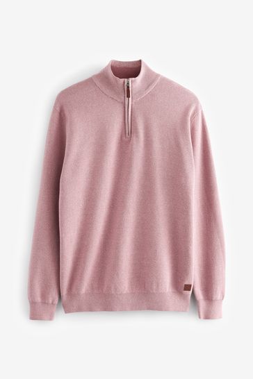 Half zip pink sweater hot sale