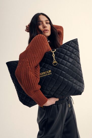 Buy Barbour International Battersea Quilted Logo Tote Bag from