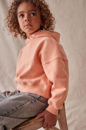 Orange sales cropped hoodie