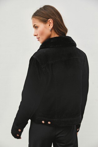 Buy Faux Fur Lined Cord Jacket from 