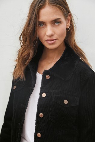 Buy Faux Fur Lined Cord Jacket from 