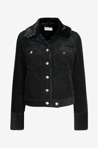 Buy Faux Fur Lined Cord Jacket from 