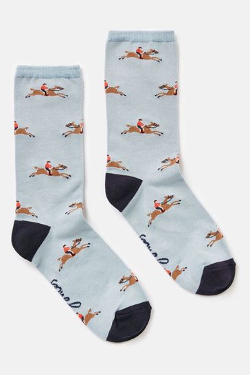 Joules Excellent Everyday Blue Horse Ankle Socks