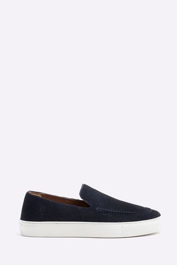 River Island Blue Suede Loafers