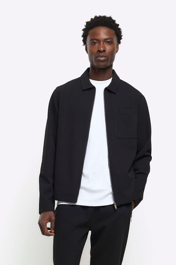 River Island Black Smart Texture Shacket