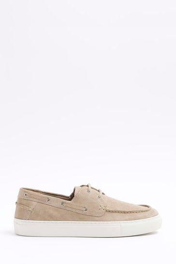 River Island Brown Suede Boat Shoes