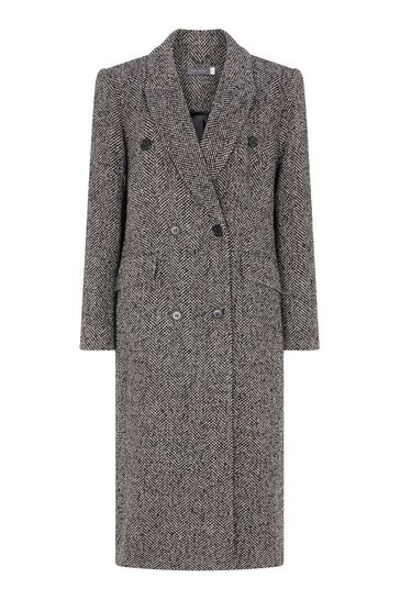 Herringbone coat top womens
