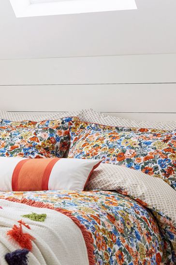 Joules White Bunbury Floral Duvet Cover and Pillowcase Set