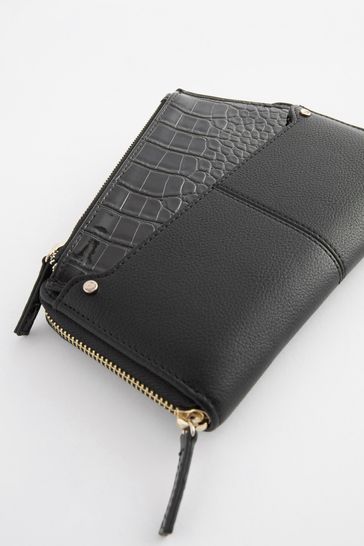 Black patent croc bag hotsell