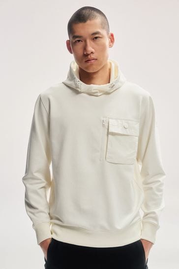 Ecru White Utility Hoodie