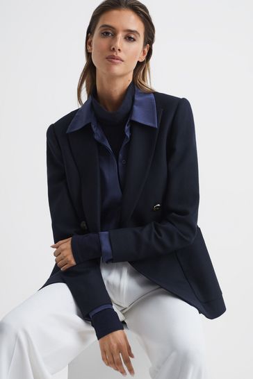 Navy twill blazer online