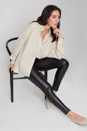 Buy Threadbare Black Coated Faux Leather Jeggings from Next USA