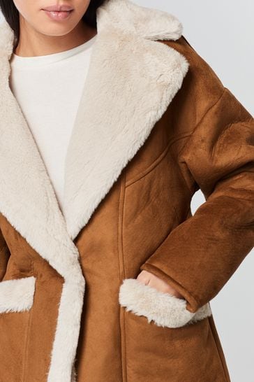Buy Tan Brown Faux Shearling Jacket from Next Latvia