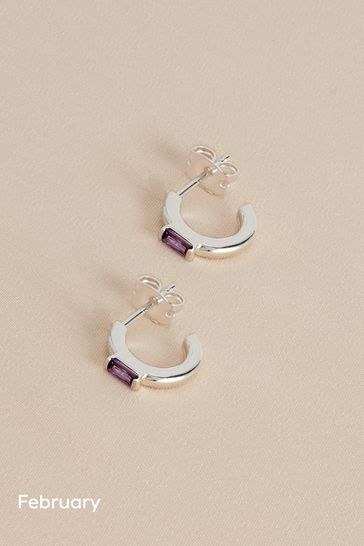 Birthstone hoop hot sale earrings