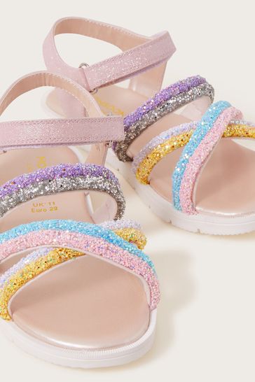 Buy Monsoon Pink Glitter Strap Rainbow Sandals from Next Luxembourg