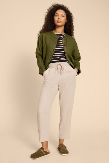 White Stuff Green Adele Linen Jacket