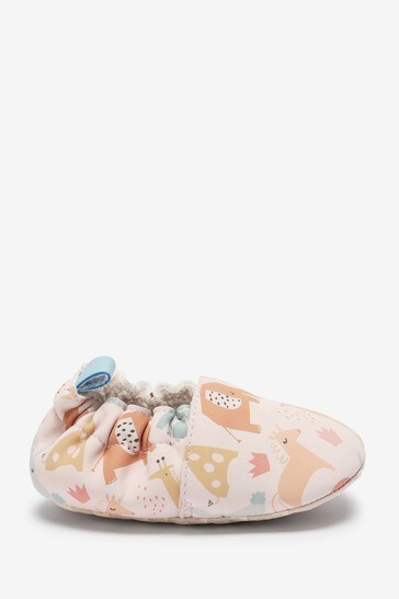 Pink Animal Print Slip-On Baby Shoes (0-18mths)