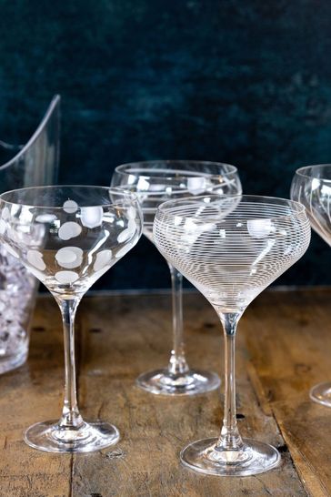 Mikasa Set of 4 Clear Cheers Champagne Saucer