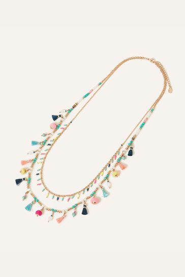 Buy Accessorize Blue Layered Tassel Necklace from Next Australia