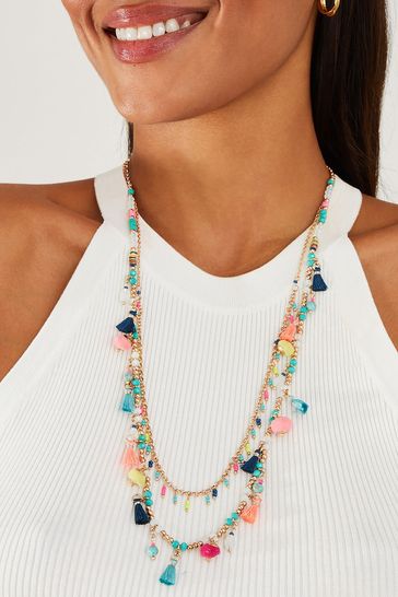 Blue tassel new arrivals necklace