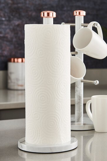 White marble 2025 kitchen roll holder