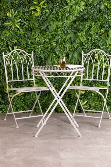 Charles bentley wrought top iron bistro set grey