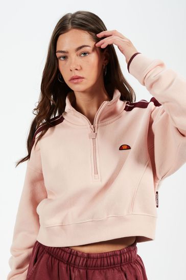 Ellesse pink clearance cropped hoodie