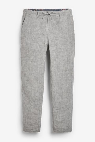 Next grey linen trousers clearance