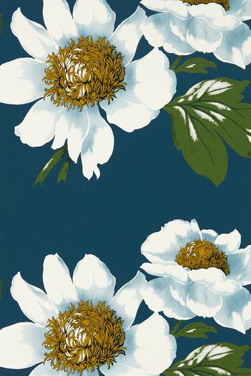 Harlequin Blue Paeonia Wallpaper