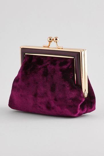 Buy Velvety Purple Velvet Coin Purse from Next Germany