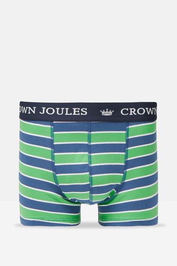 Joules Crown Joules Green Blue Cotton Boxer Briefs 2 Pack