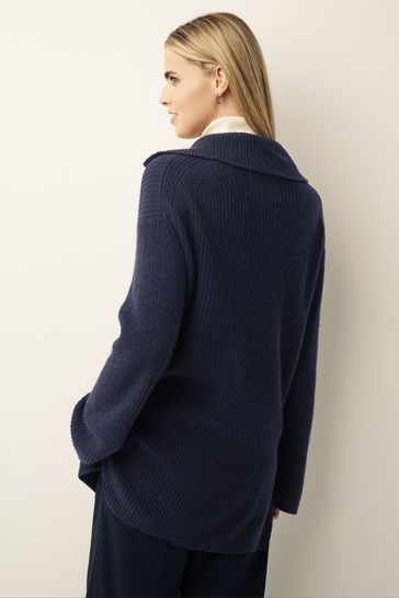 Buy GANT Wool Ribbed Half Zip Tunic Jumper from Next Poland