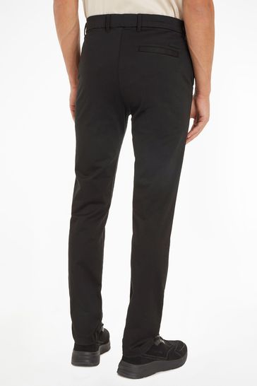 Buy Calvin Klein Satin Stretch Slim Fit Black Chinos from Next Luxembourg