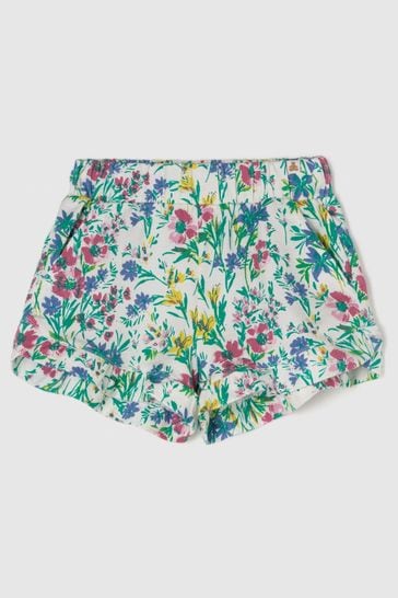 Gap White, Blue & Pink Floral Pull On Ruffle Shorts (3mths-5yrs)