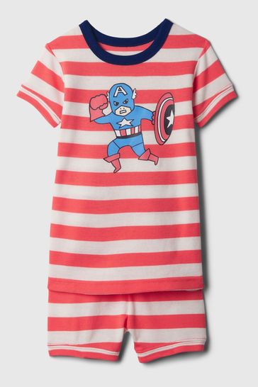 Conjunto de pijama para bebé rojo de Marvel de algodón orgánico de Gap (12 meses-5 años)