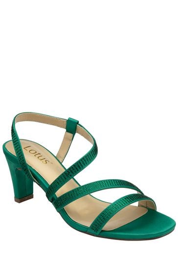 Lotus Green Slip On Strappy Sandals