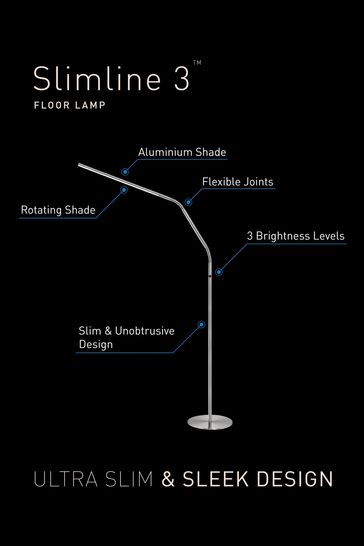 Daylight Company Silver Slimline 3 Floor Task Lamp