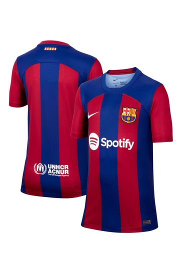 Buy Nike Red Blue Jr. FC Barcelona 23 24 Stadium Home Football