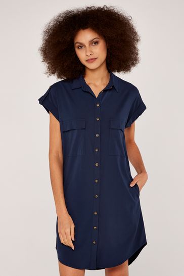 Navy sleeveless top shirt dress