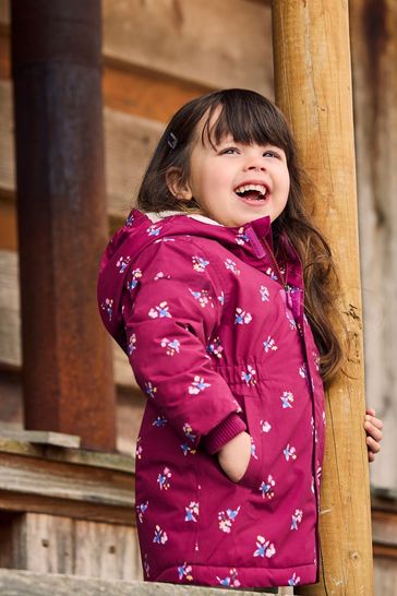 JoJo Maman B b Berry Pink Bird Pretty Parka