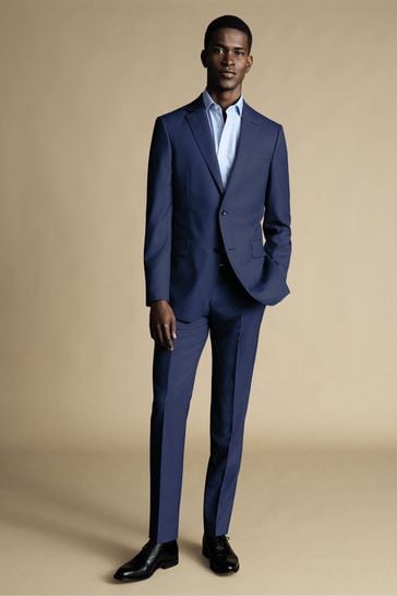 Charles Tyrwhitt Blue Slim Fit Sharkskin Ultimate Performance Suit: Jacket