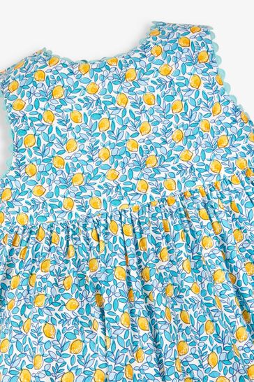 Blue lemon print dress discount