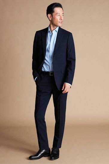 Charles Tyrwhitt Blue Slim Fit Prince Of Wales Ultimate Performance Suit: Jacket