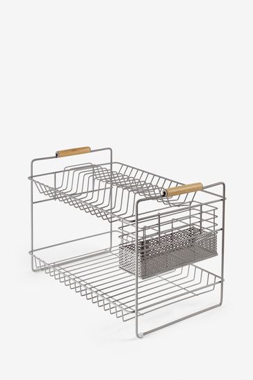Buy Grey Malvern 2 Tier Dish Drainer and Cutlery Holder from Next Bahrain