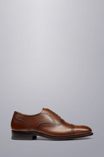 Charles Tyrwhitt Brown Leather Oxford Brogues Shoes