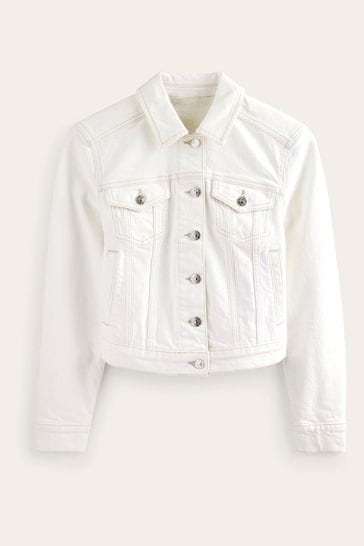 Buy Boden White Rigid Denim Jacket from Next Kuwait