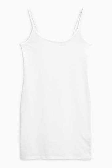 Buy White Longline Thin Strap Vest from Next Luxembourg