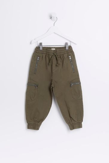 River Island Green Boys Zippy Cargo Trousers