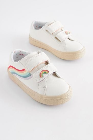 White Wide Fit (G) Rainbow Trainers