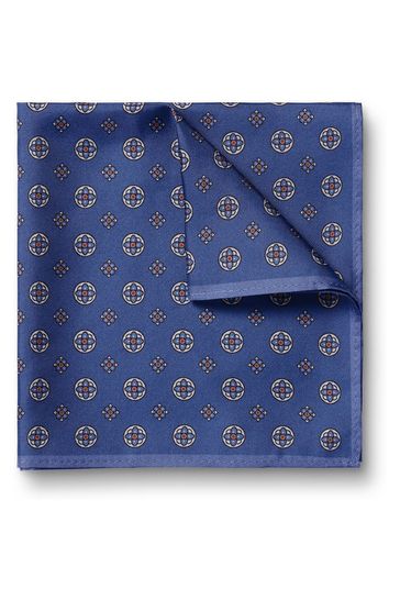 Charles Tyrwhitt Blue Medallion Silk Pocket Square